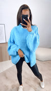 HERA Oversize Kuschel - Pullover / blau Art. 6840