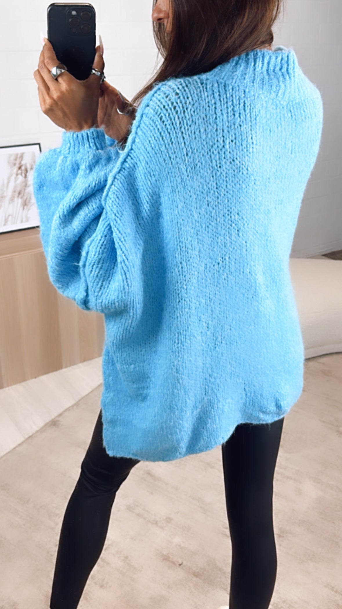 HERA Oversize Kuschel - Pullover / blau Art. 6840