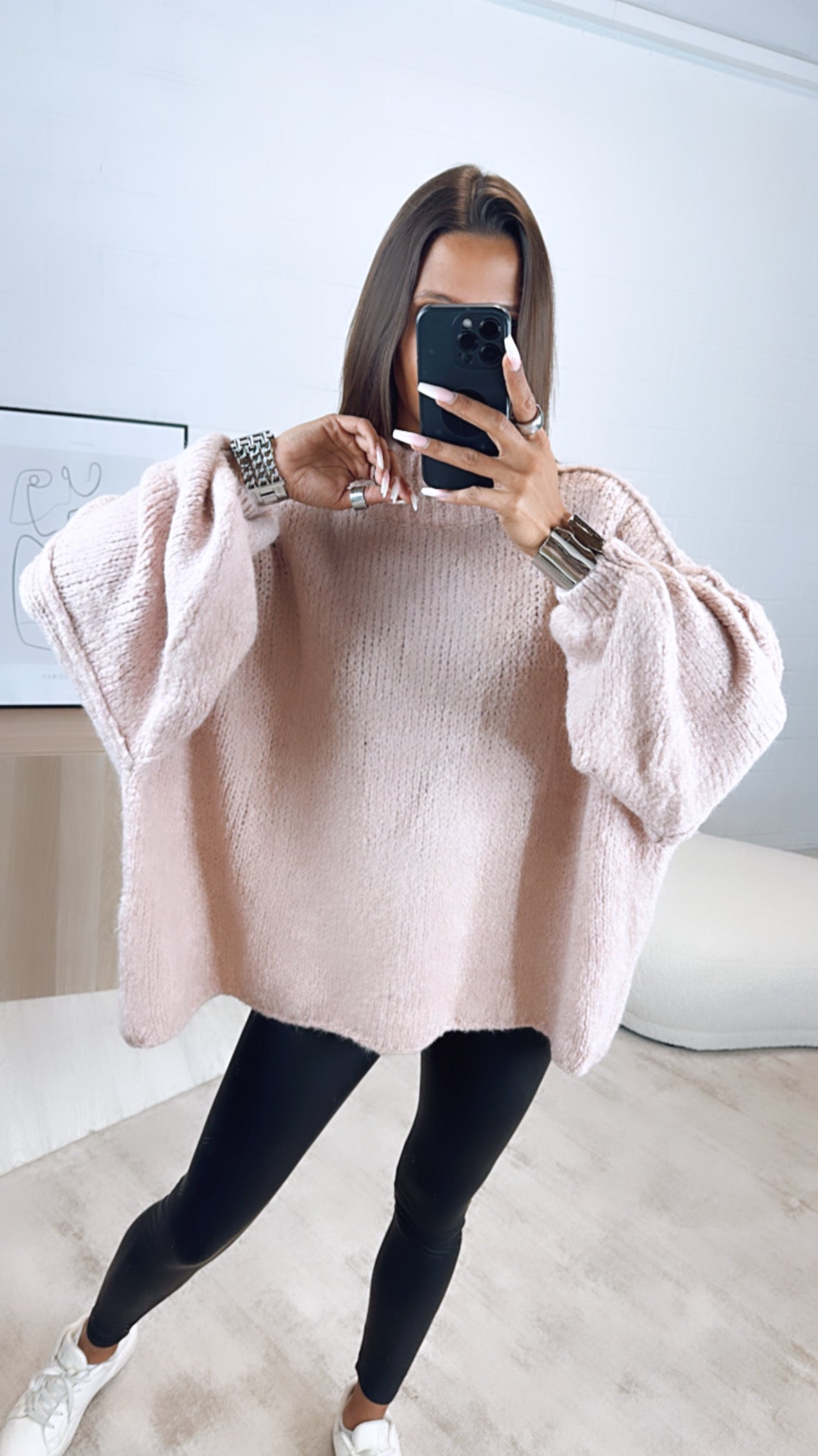 HERA Oversize Kuschel - Pullover / zart rosa - puder Art. 6839