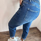 HERA Jeans mit elastischem Bund dunkelblau