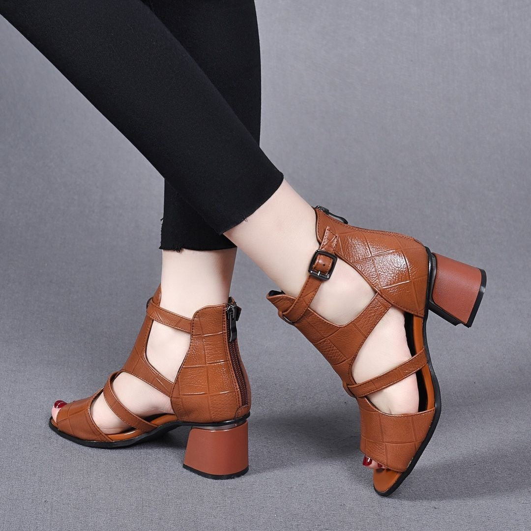 HERA Damen Peep-Toe Sandalen