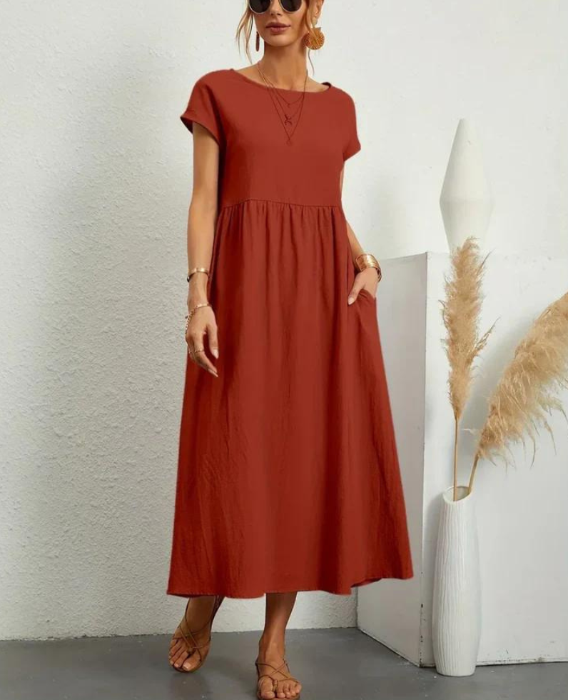 HERA Ruby™ | Elegantes Grundlegendes Kleid aus Baumwolle