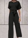 HERA - Jumpsuit mit Gürtel und kurzen Ärmeln