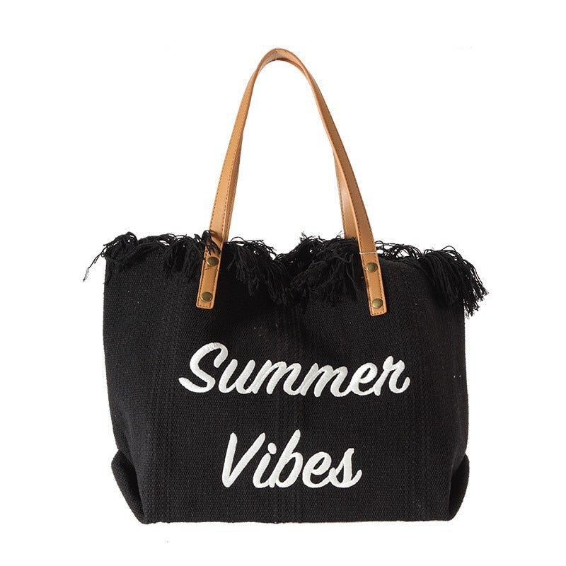 HERA Sommer Vibes Strandtasche | Bunte Strandtasche mit sommerlichem Aufdruck