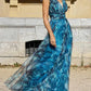 HERA - Bohemian Resort Style Pfauenblau Langes Kleid