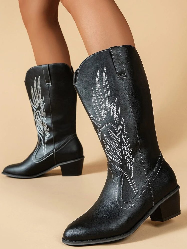 HERA Cowboy-Stiefel | Hochwertige Damenstiefel mit Boho-Print