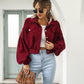 HERA Damenjacken | Lantern Sleeve Cropped Bomber Jacke: Modischer Vintage Mantel