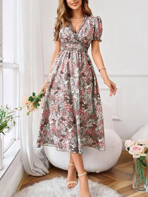 HERA Damen Sommerkleid 2023 | Elegantes Chiffon-Kleid mit Vintage Blumenprint