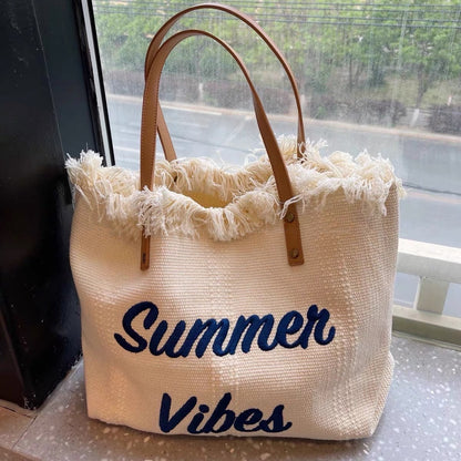 HERA Sommer Vibes Strandtasche | Bunte Strandtasche mit sommerlichem Aufdruck