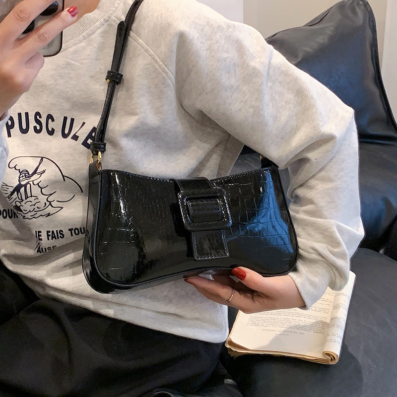 HERA Damen Krokodil Muster Achsel Taschen - ische Quadratische Schultertaschen, Schicke Unterarmtaschen für Partys, Clutches und Handtaschen