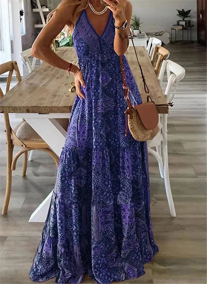 HERA - Boho Print Schlupf-Maxikleid