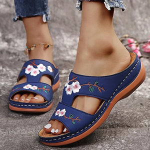 HERA - Orthopädische Retro Blumen Sandalen