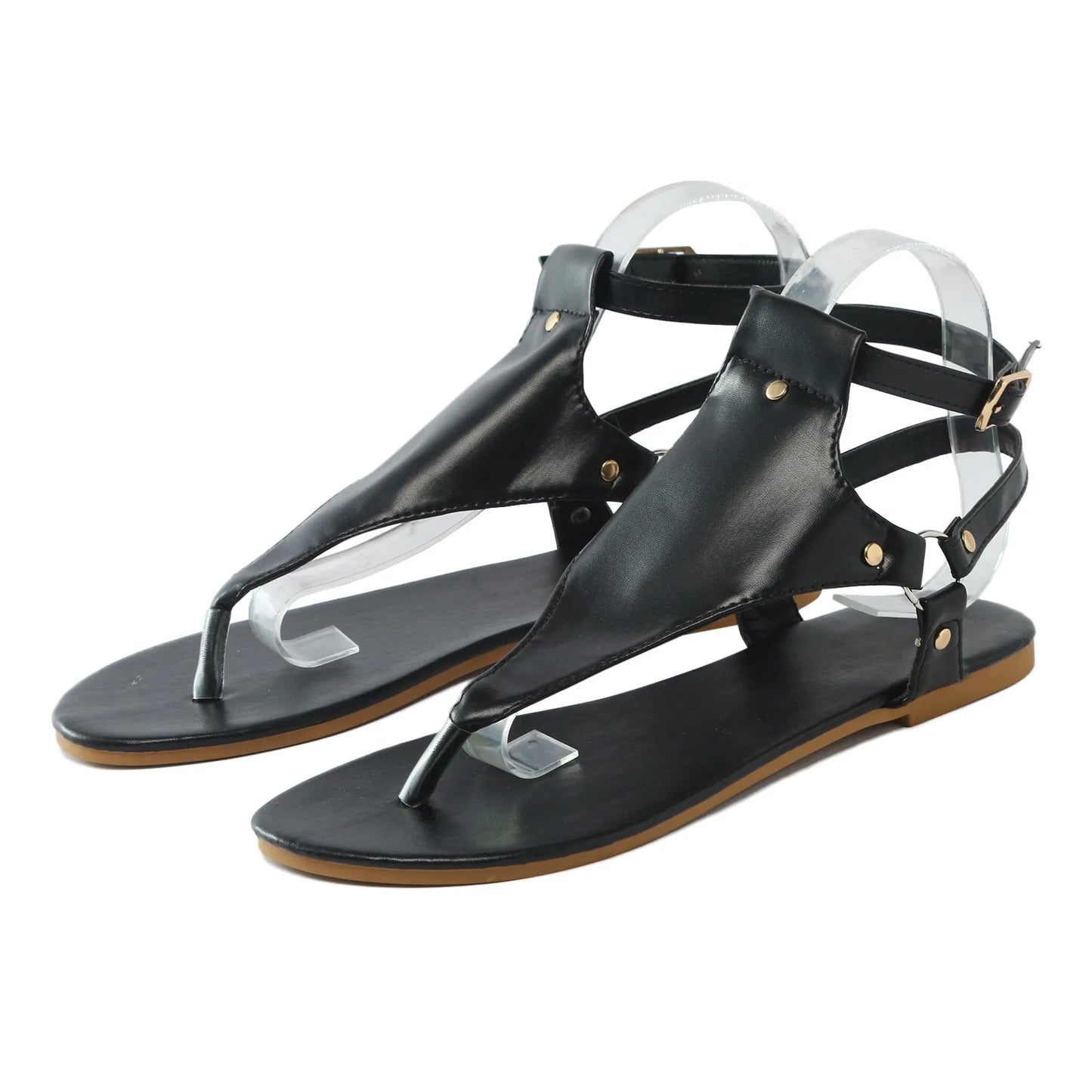 HERA - Flache Damen-Sandalen mit Schnallenriemen