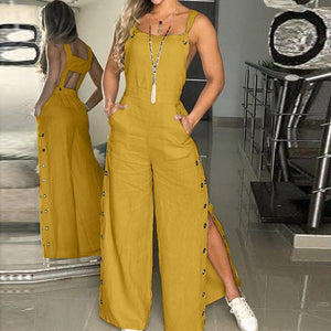 HERA - Sommerlicher Jumpsuit mit Ärmellosen Gedrehten Knoten und Taschen