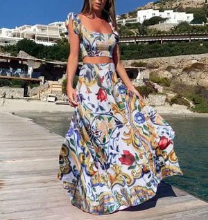 HERA - Sexy zweiteiliges Sommerkleid mit Boho-Print