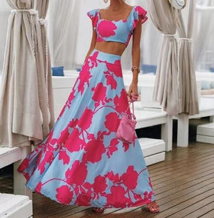 HERA - Sexy zweiteiliges Sommerkleid mit Boho-Print