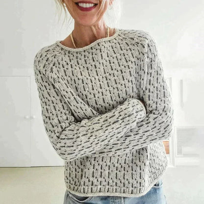 HERA Eleganter grauer Pullover mit Bootsausschnitt