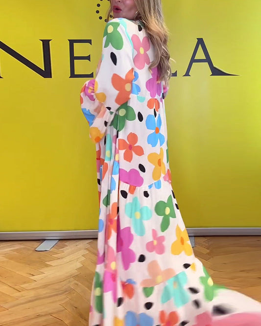 HERA Noa™ - Lässiges Kleid mit Trompetenärmeln und Blumenmuster