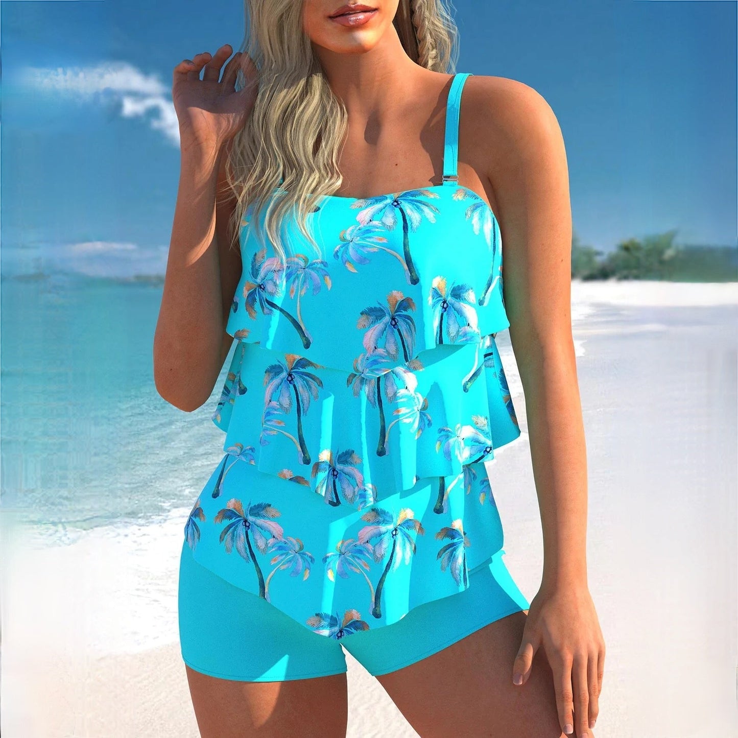 HERA - Stilvoller blauer Tankini