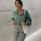 HERA Musselin Bluse Freya Khaki Kurz