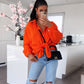 HERA Musselin Bluse Freya Orange Kurz