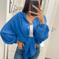 HERA Oversize Musselin Bluse / royal blau Art. 4345