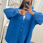 HERA Oversize Musselin Bluse / royal blau Art. 4345