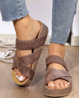 HERA – Gewebte Sandalen mit dicker Sohle