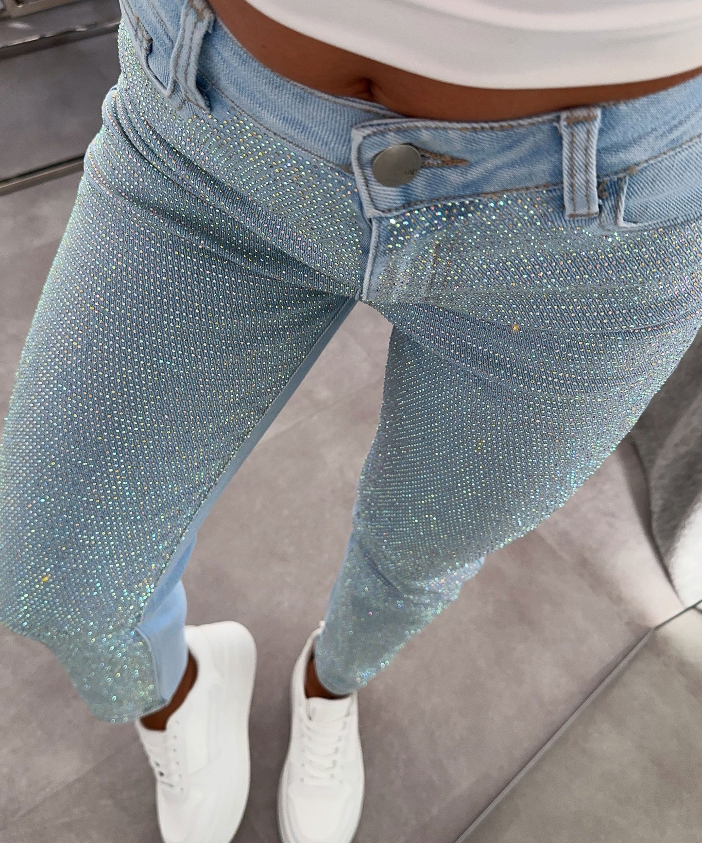 HERA Glitzer Mum Jeans Leandra