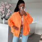 HERA Musselin Bluse Freya Neonorange Kurz