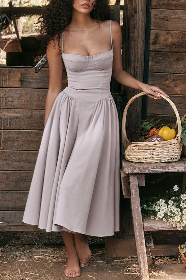 HERA Schlichtes Sommerkleid | Damen Midi-Kleid mit Taschen